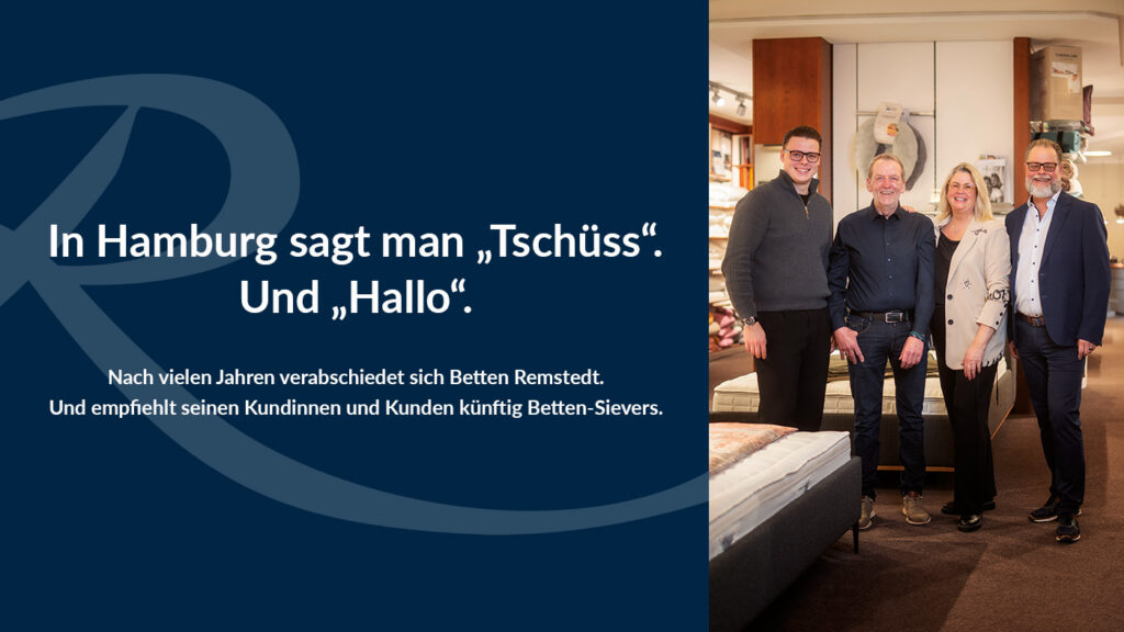 Betten Remstedt verabschiedet sich. Gemeinsames Foto mit Betten-Sievers.